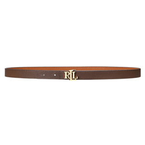 Lauren Ralph Lauren Logo Reversible Leather Skinny Belt